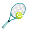Tennis bat and ball representing fast-paced Gaming Entertainment and skill-based Game Entry