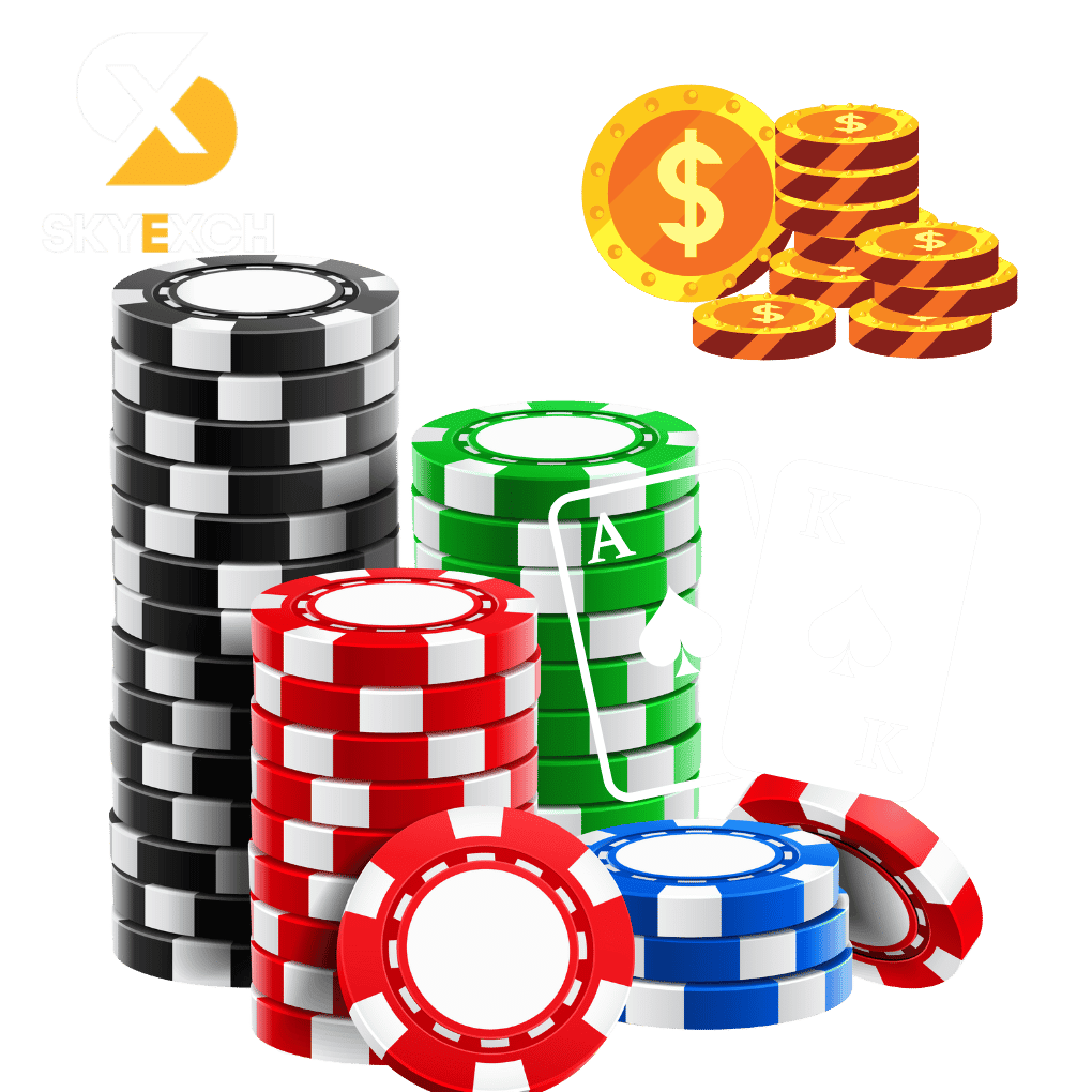 A bunch of playing coins representing Big Wins and reward-focused Gaming Entertainment on a dynamic Gaming Hub