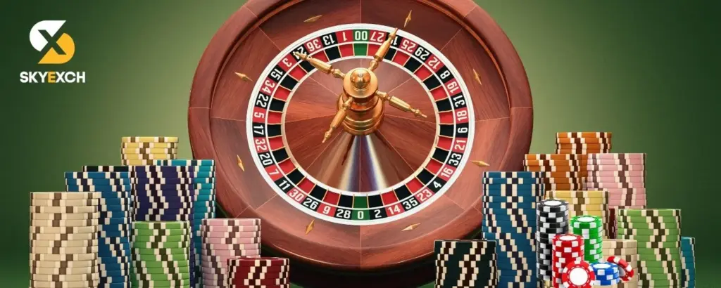 Spinning wheel with playing coins, symbolizing Arcade Games and rewarding Game Entry on a vibrant Gaming Hub